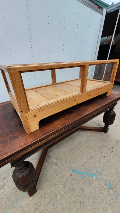 PINE GLASS TOP COFFEE TABLE