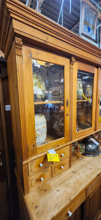 LARGE PINE CABINET WITH PORCELAIN KNOBS