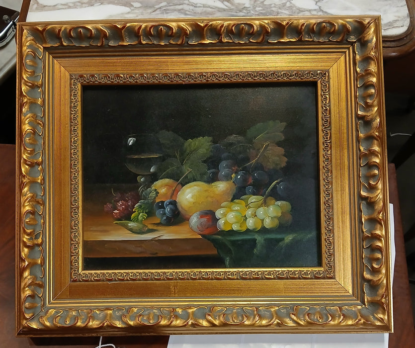 SMALL STILL LIFE FRUIT OIL PAINTING ON BOARD