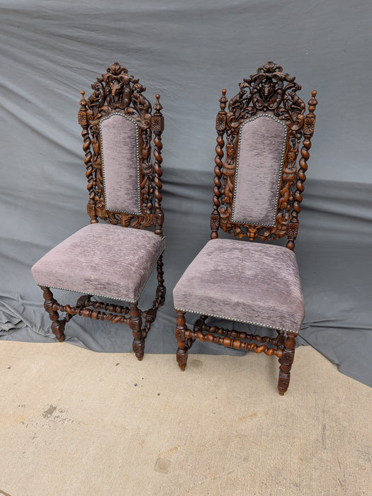 PAIR OF FRENCH OAK BARLEY TWIST CHAIRS