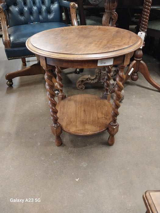 ROUND BARLEY TWIST SIDE TABLE