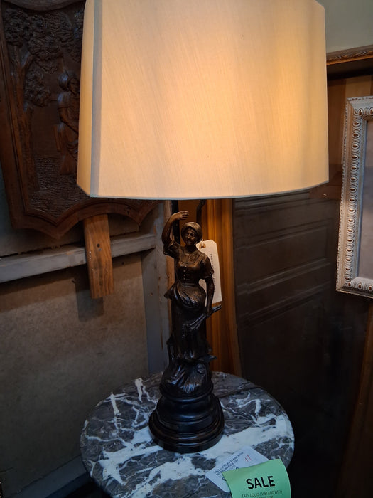 PAIR OF SPELTER LADY LAMPS