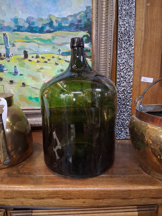 HAND MADE GREEN CYLINDER BOTTLE