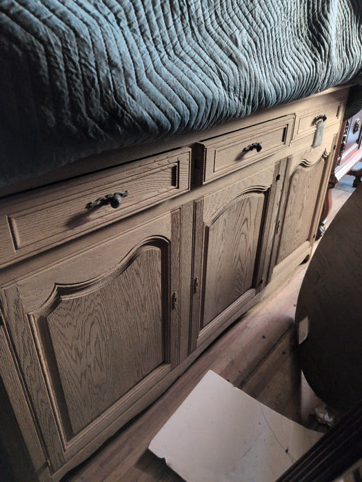 3 DOOR 3 DRAWER RAW OAK FRENCH SIDEBOARD
