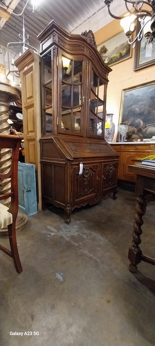 ORNATE FRENCH OAK SECRETARY