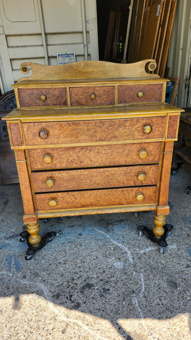 EARLY BURLED WOOD DRAWER CHEST