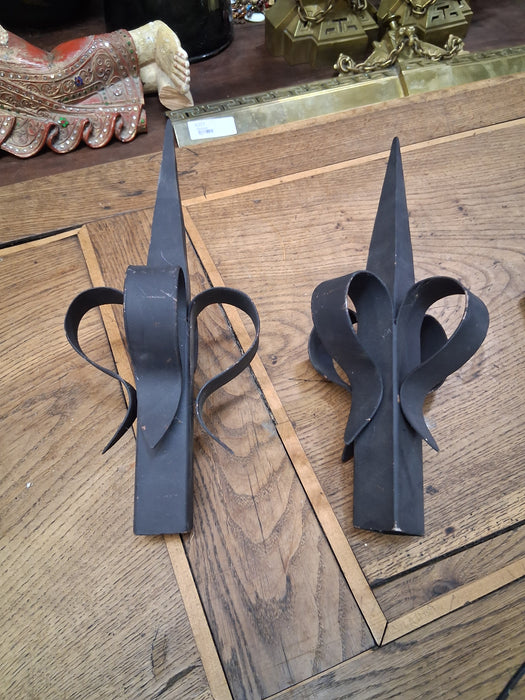 PAIR OF LARGE IRON FINIALS