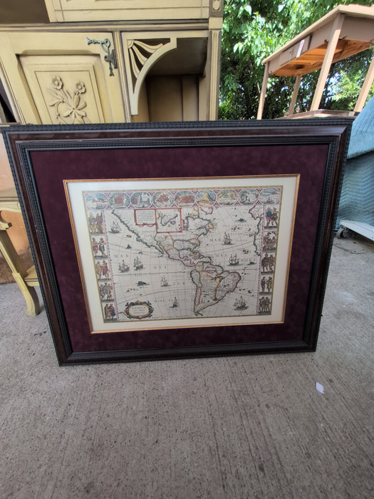 FRAMED MAP OF ANCIENT NORTH AMERICA