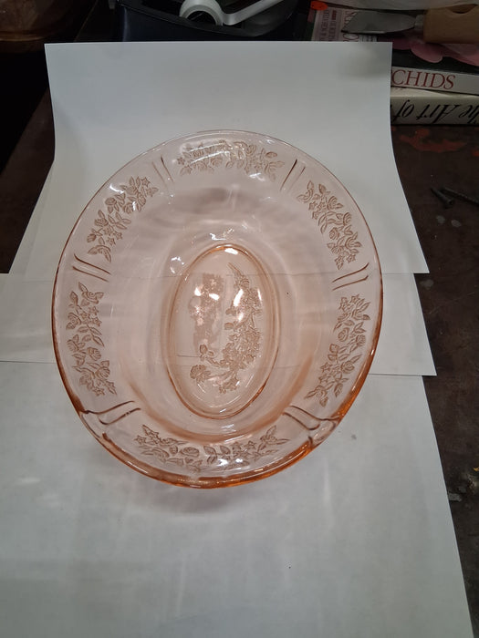 SMALL CABBAGE ROSE OVAL BOWLe re