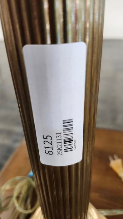 PAIR OF BRASS FLUTED COLUMN LAMPS