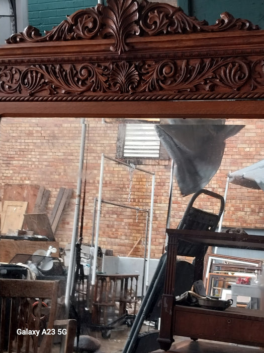 LARGE AMERICAN OAK DRESSER MIRROR