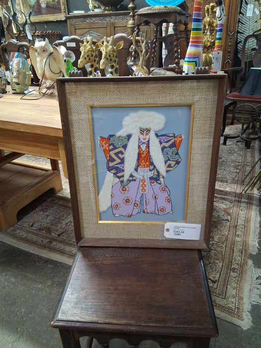 JAPANESE MAN CLOTH FIGURE FRAMED
