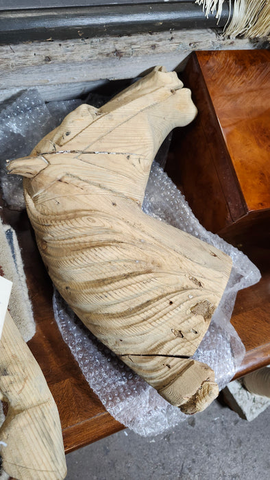 SMALL CAROUSEL WOOD HORSE WITH HEAD DETACHED AS FOUND