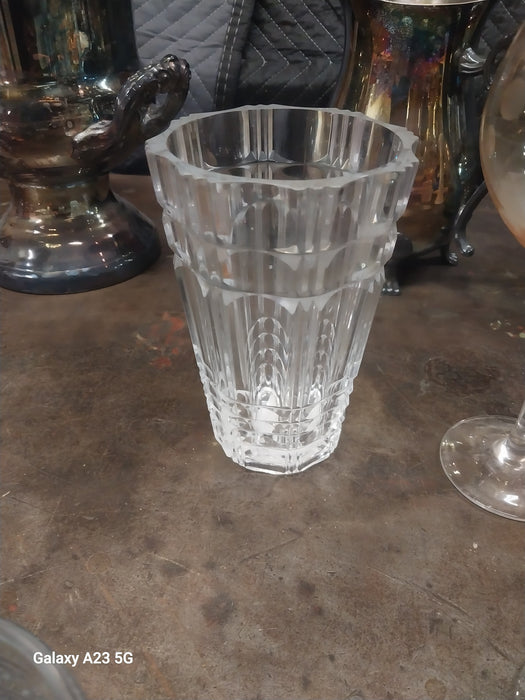 SMALL HEAVY CRYSTAL VASE