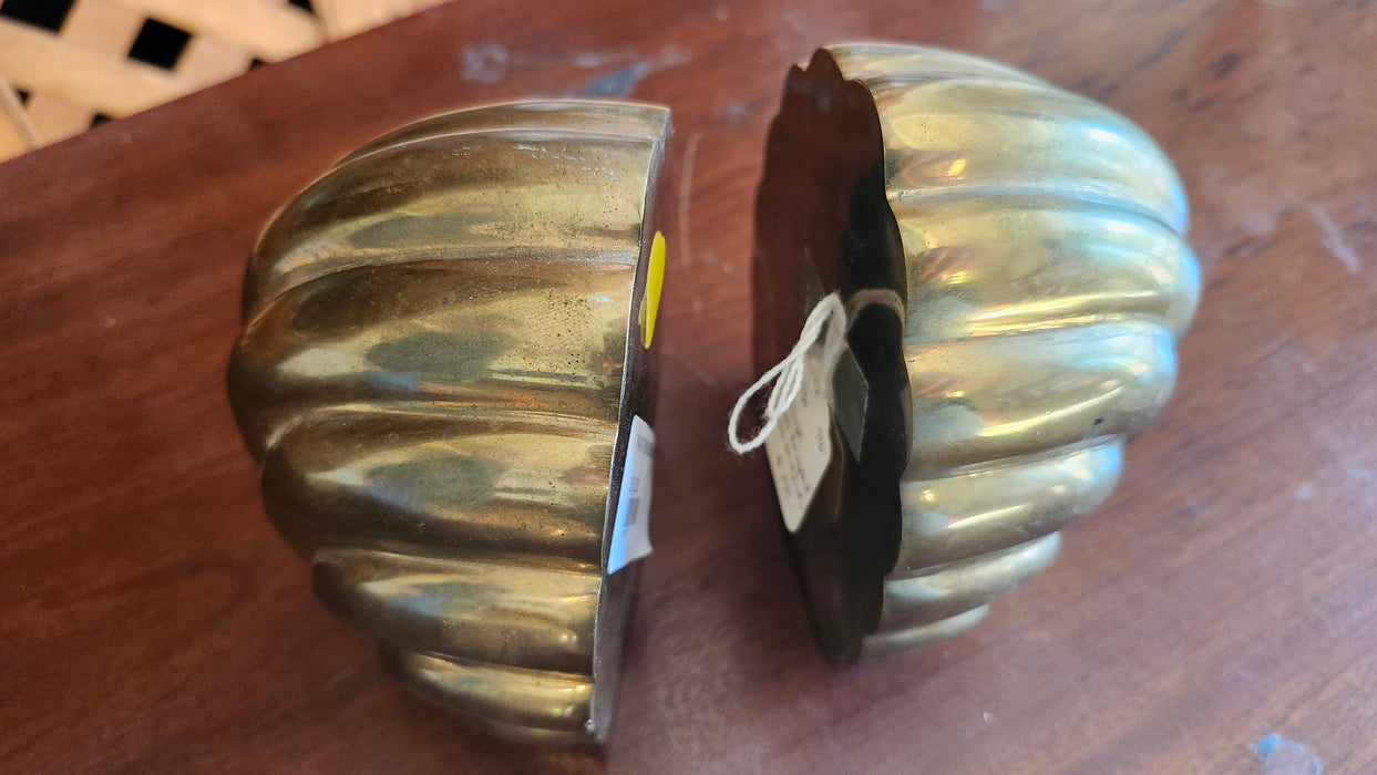 PAIR OF BRASS BOOKENDS