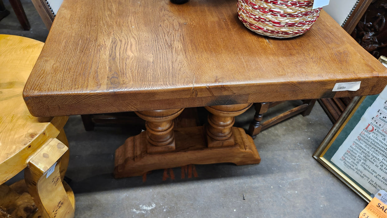 DOUBLE PEDESTALS OAK FARM TABLE