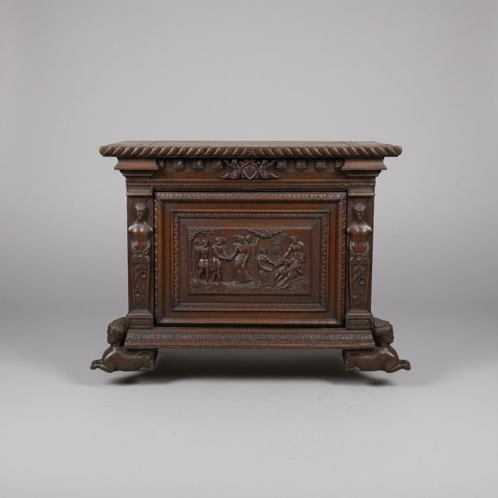 FRENCH RENAISSANCE CARVED 1 DOOR  LOWCHEST