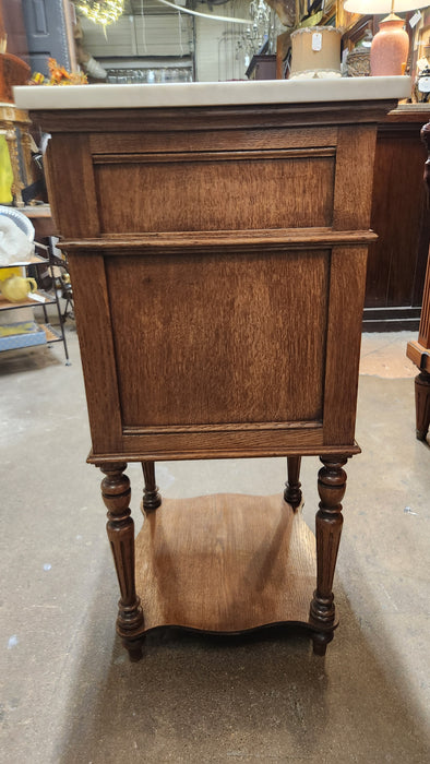 WHITE MARBLE TOP NIGHT STAND