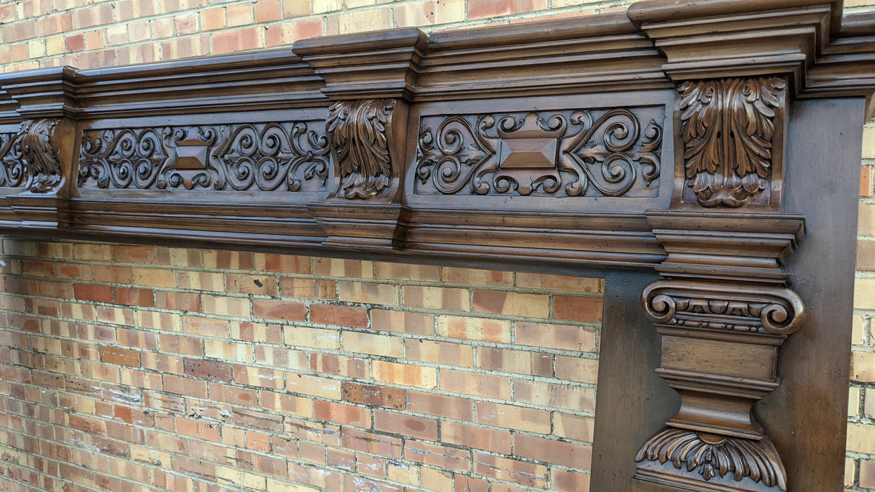 MONUMENTAL FIREPLACE MANTEL AND OVERMANTLE