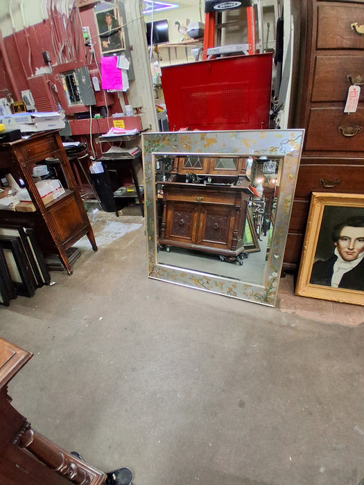 1980S BEVELED MIRROR WITH BIRDS