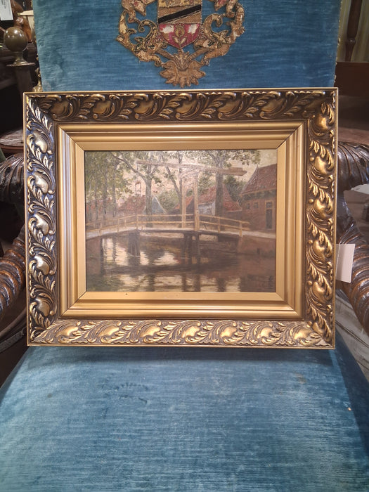 CANAL SCENE OIL PAINTING SMALL