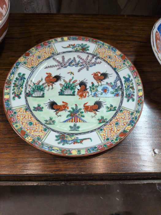 ROOSTER PLATE MADE IN HONG KONG