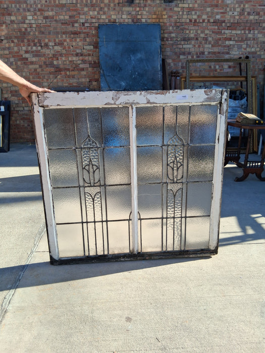 LARGE LEADED GLASS WINDOW