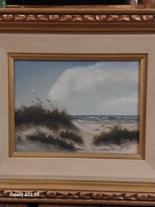 FRAMED PLAIN AIR  SEASCAPE OIL PAINTING