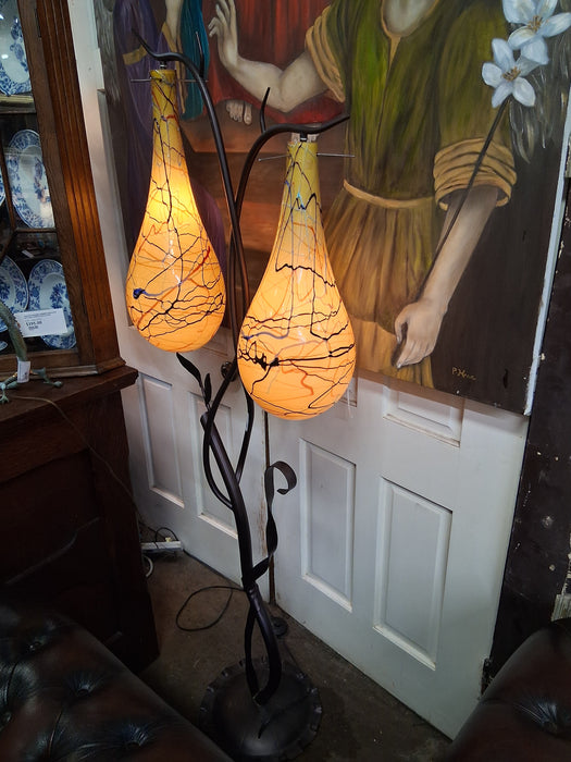 ART GLASS FLOOR LAMP WITH YELLOW GLASS