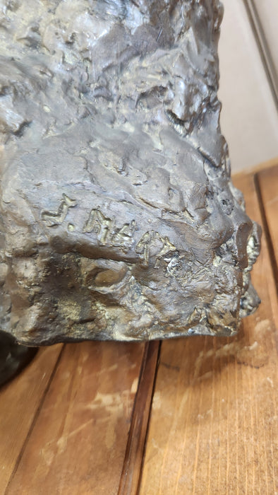 PAIR OF BRONZE LADIES WITH THEIR CHILD STATUES - SIGNED JUAN MARTIN TENERIFE