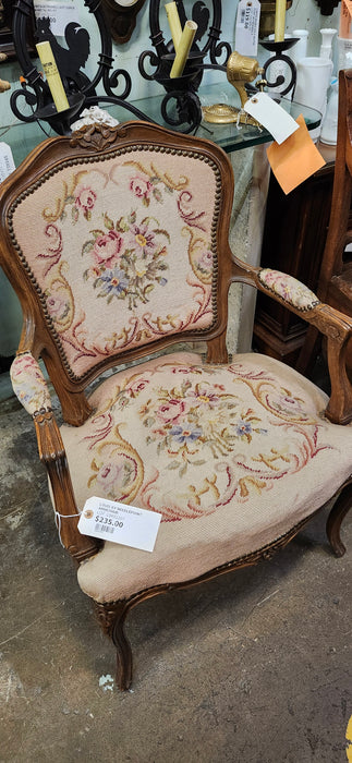 LOUIS XV NEEDLEPOINT ARMCHAIR