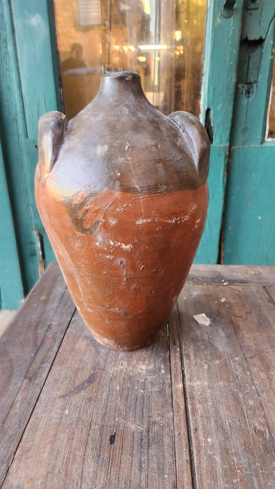 GLAZED TERRA COTTA JUG WITH TWO HANDLES