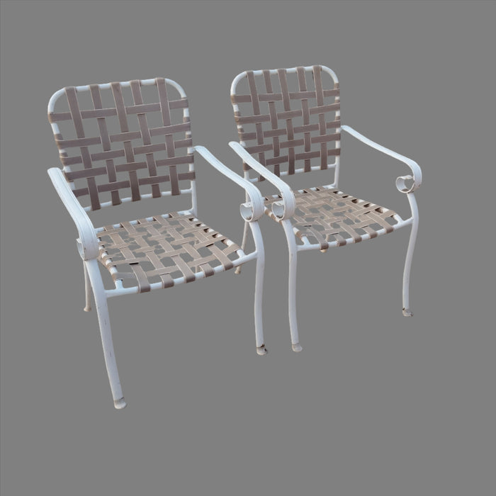 PAIR OF TUBULAR IRON LAWN CHAIRS