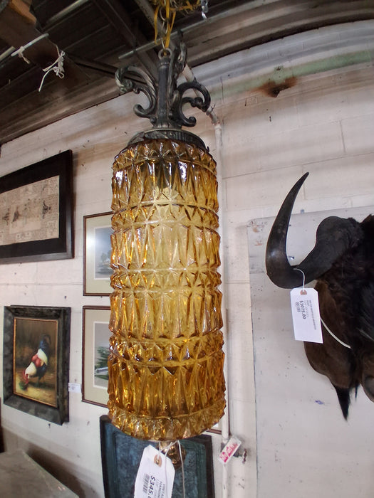 VINTAGE GOLD CYLINDER HANGING LIGHT