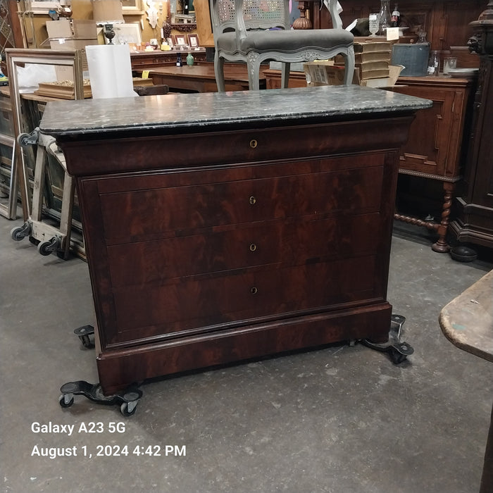 SAINT ANNE MARBLE TOP LOUIS PHILIPE 19TH CENTURY CHEST