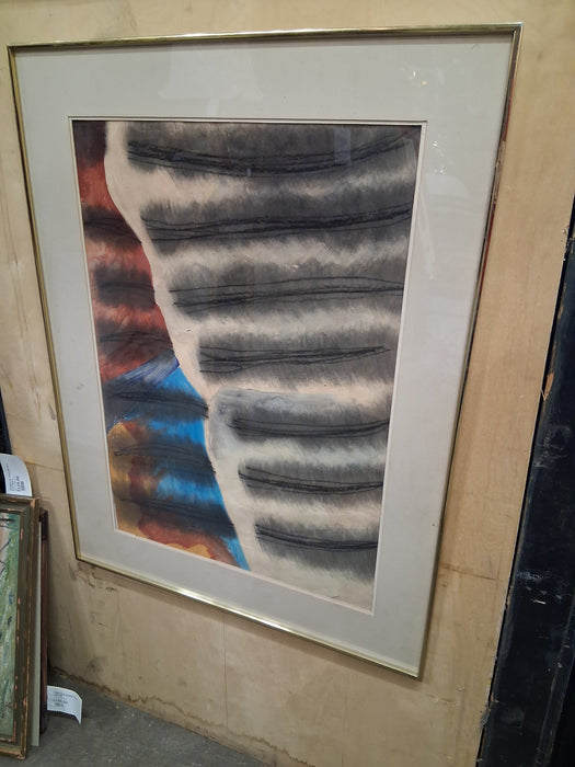 FRAMED WAVY ABSTRACT PRINT