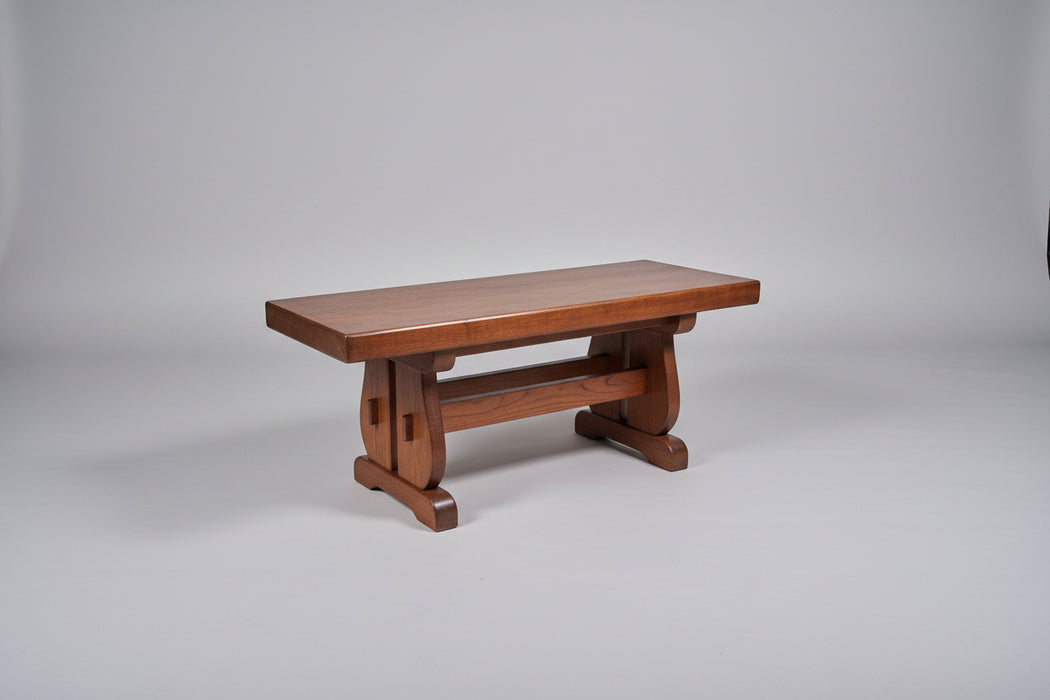 THICK TOP OAK TRESTLE COFFEE TABLE