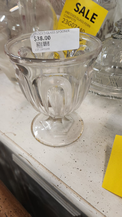 PRESSED GLASS SPOONER