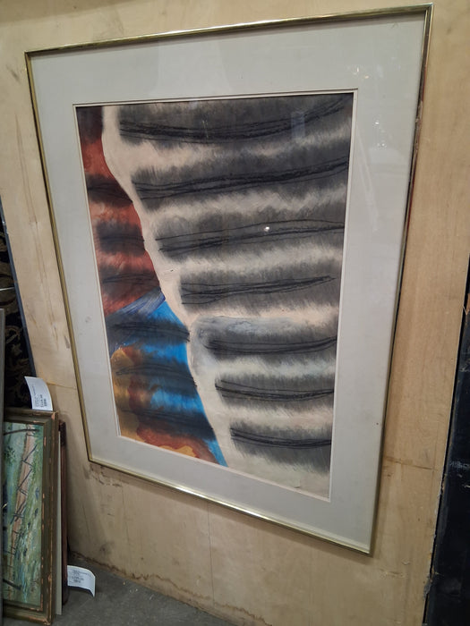 FRAMED WAVY ABSTRACT PRINT
