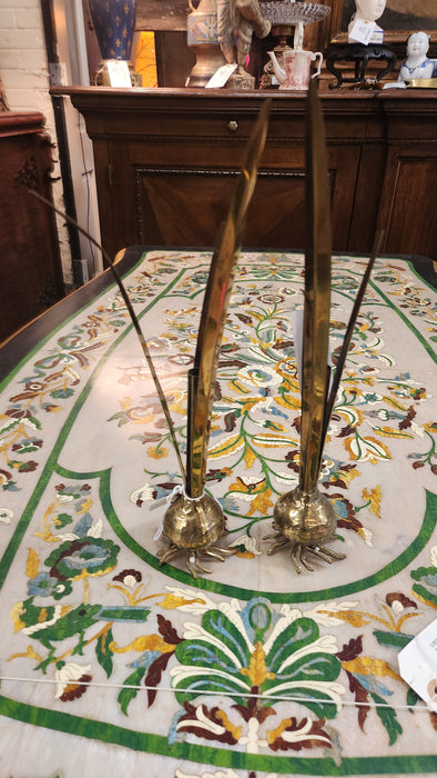 PAIR OF TINY BRASS ONION VASE EPERGNES