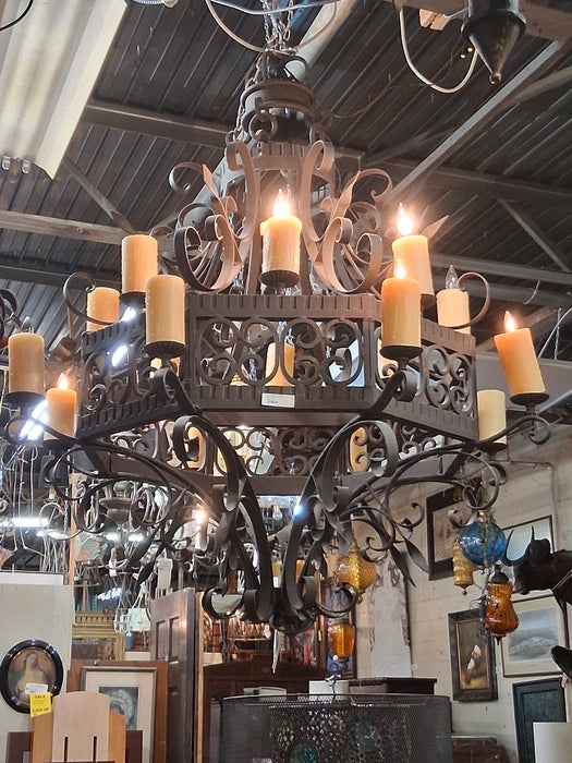 HUGE WROUGHT IRON CHANDELIER