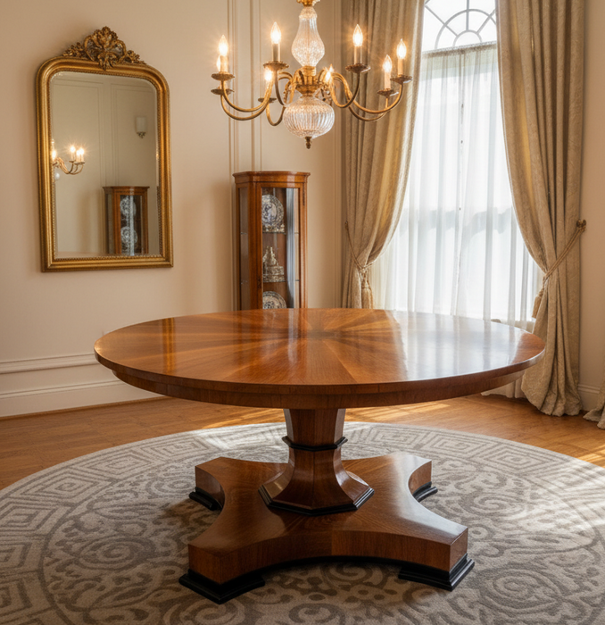 LARGE ROUND BIEDERMEIER STYLE TABLE