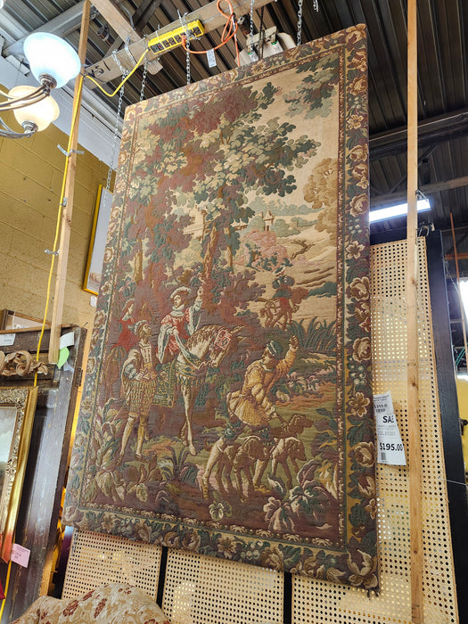 FRAMED EUROPEAN HUNT MOTIF TAPESTRY