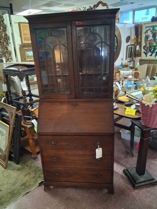 FEDERAL STYLE MAHOGANY DROP FRONT SECRETARY BOOKCASE
