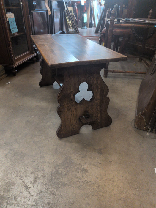 SMALL GOTHIC OAK TABLE WITH TREFOIL