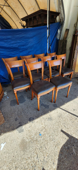 SET OF 10 CHERRY DIRECTOIRE CHAIRS