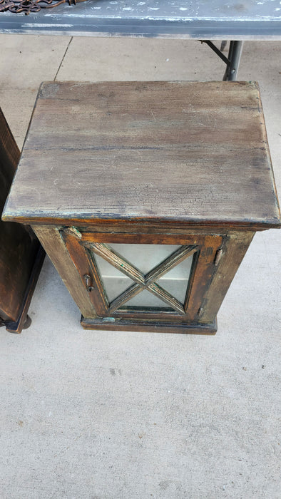 SMALL GLASS DOOR CABINET WITH X MULLIONS