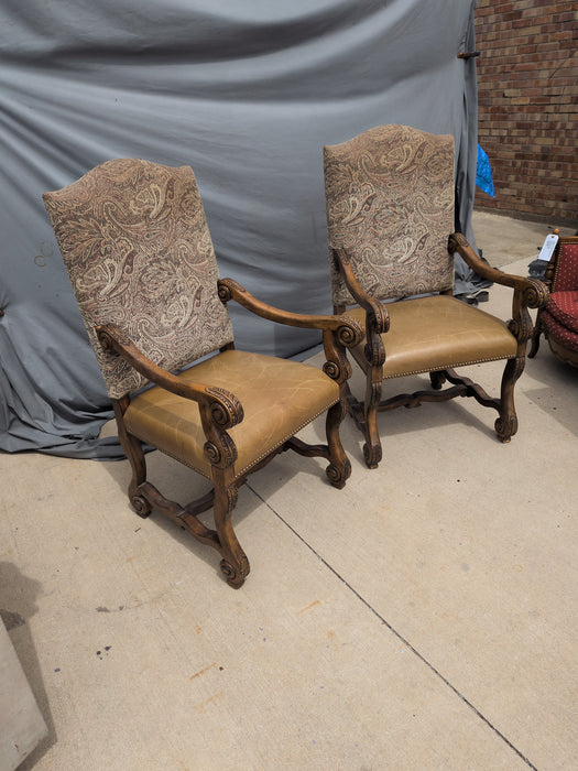 PAIR OF LOUIS XIV MUTTON BONE ARM CHAIRS - NOT OLD