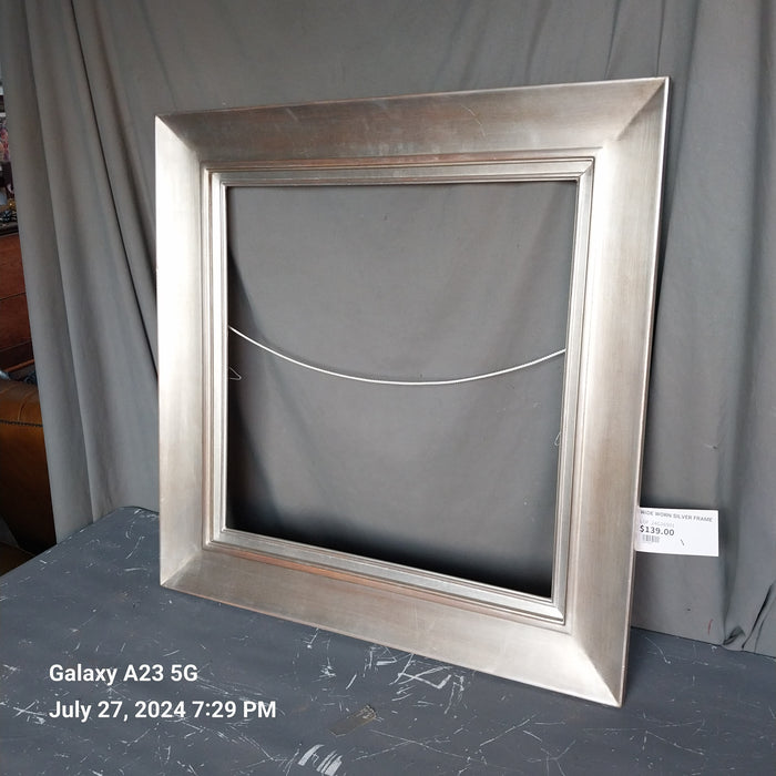 WIDE WORN SILVER FRAME