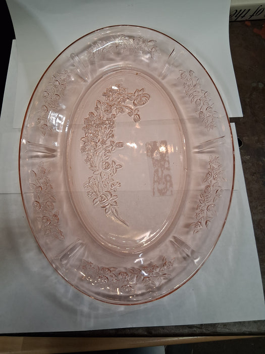 OVAL CABBAGE ROSE PLATE